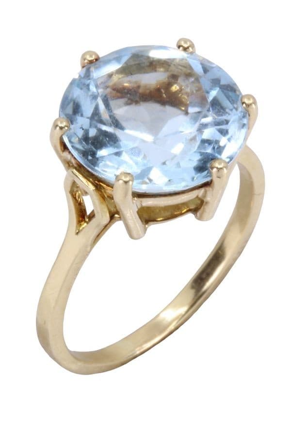 BAGUE MODERNE AIGUE-MARINE — vue 3
