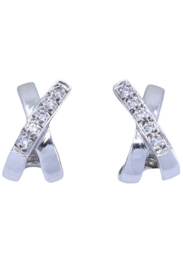 BOUCLES D'OREILLES MODERNE DIAMANTS — vue 1