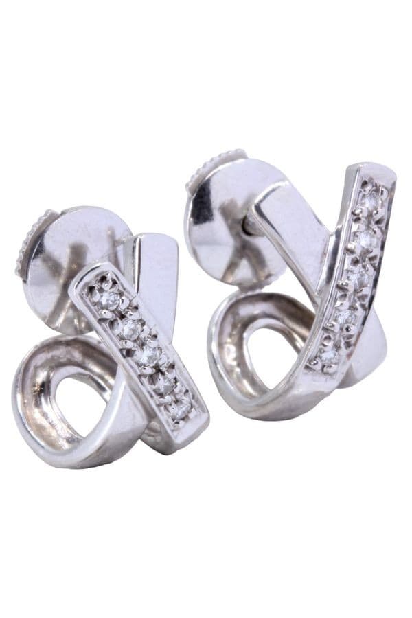 BOUCLES D'OREILLES MODERNE DIAMANTS — vue 4