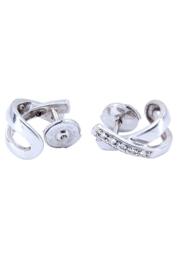 BOUCLES D'OREILLES MODERNE DIAMANTS — vue 3