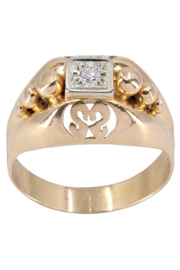 BAGUE DIAMANT ANNÉES 50' — vue 1