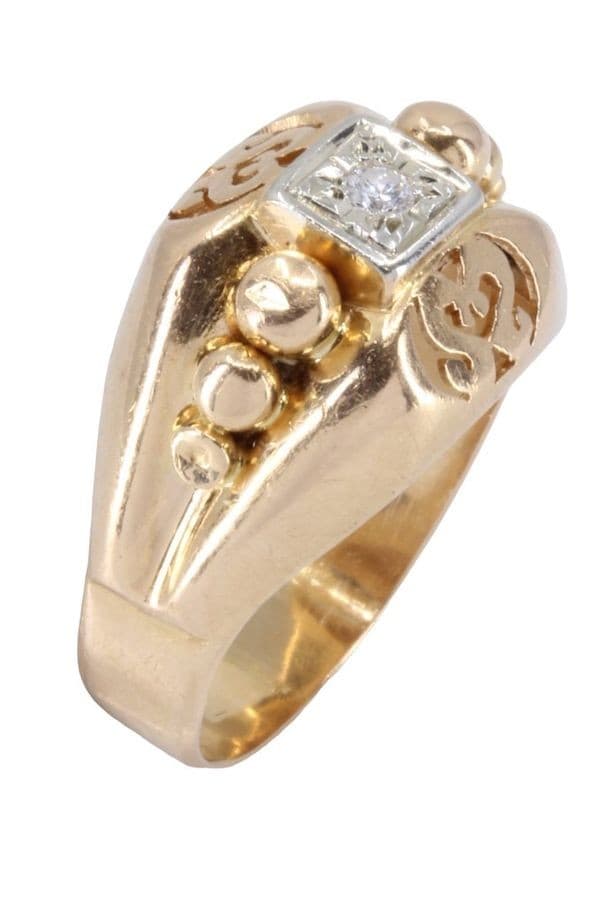BAGUE DIAMANT ANNÉES 50' — vue 3
