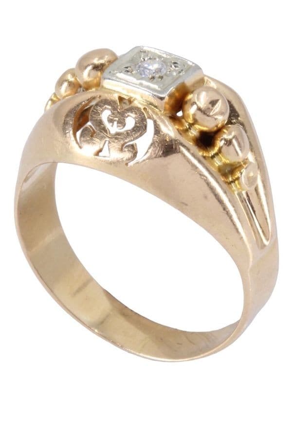 BAGUE DIAMANT ANNÉES 50' — vue 4