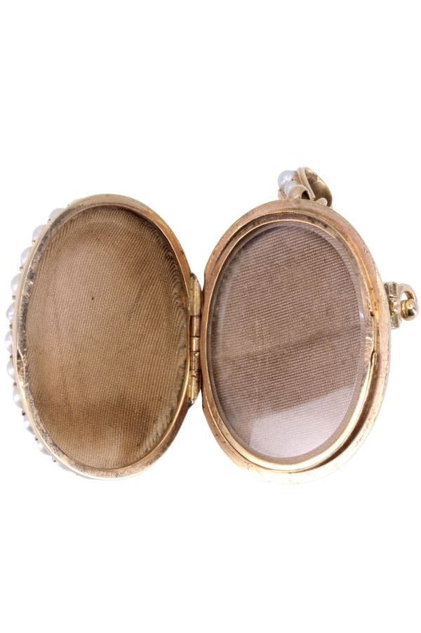 BROCHE PENDENTIF CAMÉE ET PERLES — vue 3