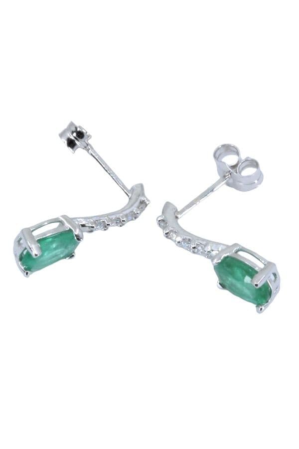 BOUCLES D'OREILLES ÉMERAUDES ET DIAMANTS — vue 3