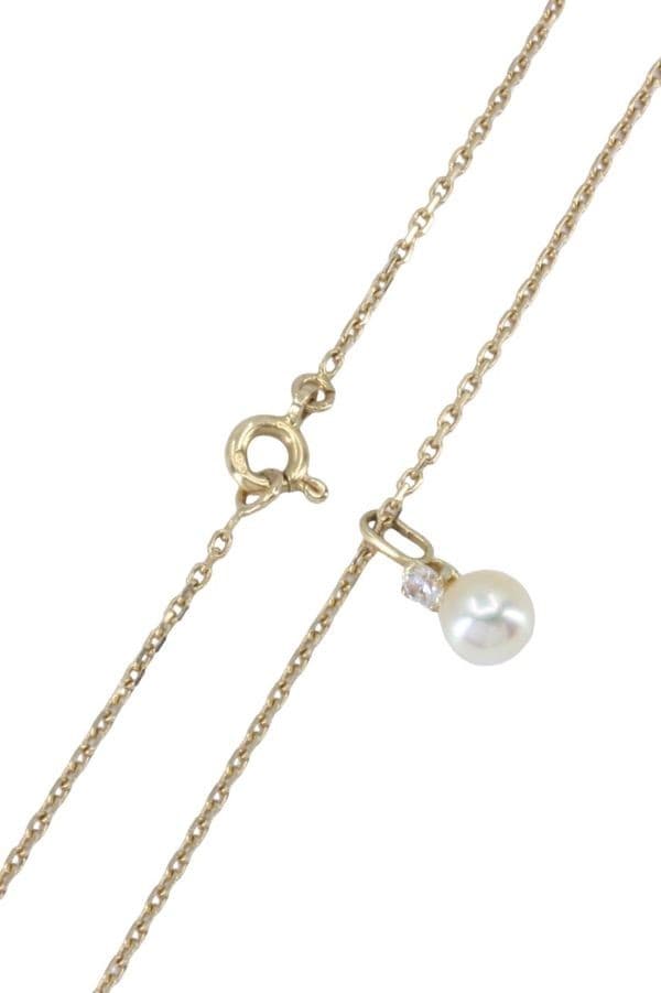 COLLIER MODERNE PERLE ET DIAMANT — vue 3
