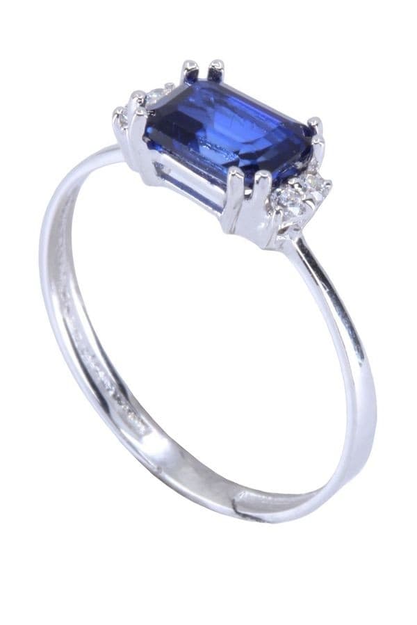 BAGUE MODERNE SAPHIR ET DIAMANTS — vue 6