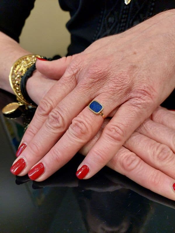 BAGUE MODERNE LAPIS LAZULI — vue 2