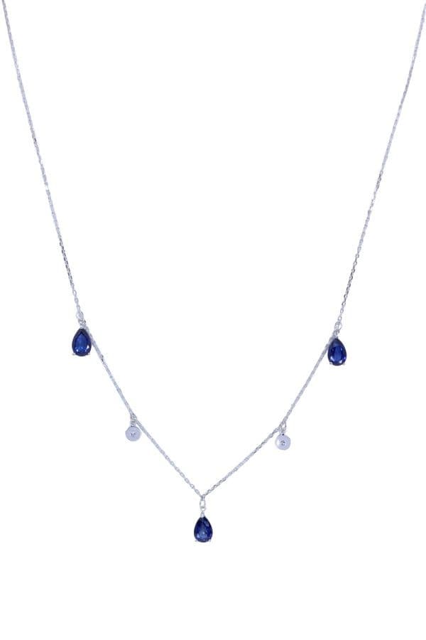 COLLIER MODERNE SAPHIRS ET DIAMANTS — vue 1