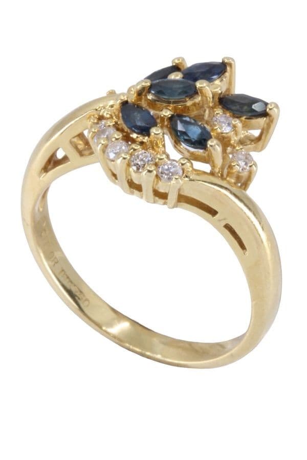 BAGUE MODERNE SAPHIRS ET DIAMANTS — vue 4