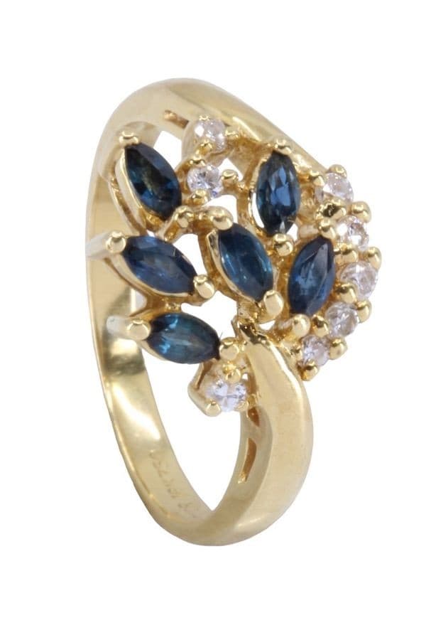 BAGUE MODERNE SAPHIRS ET DIAMANTS — vue 5