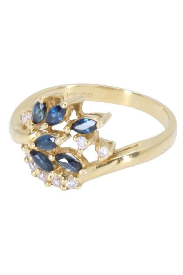 BAGUE MODERNE SAPHIRS ET DIAMANTS — vue 6