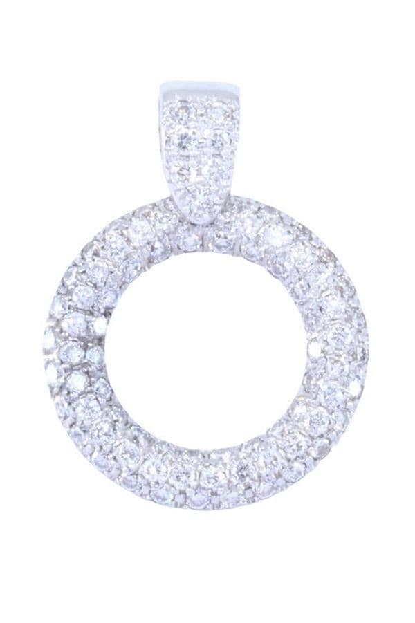 PENDENTIF MODERNE PAVAGE DIAMANTS — vue 1