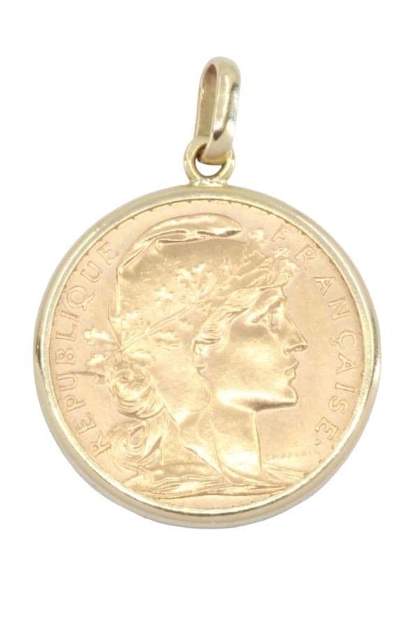 PENDENTIF PIÈCE 20 FRANCS MARIANNE — vue 1