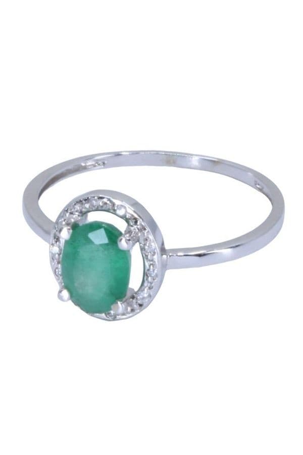 BAGUE MODERNE ÉMERAUDE ET DIAMANTS — vue 4