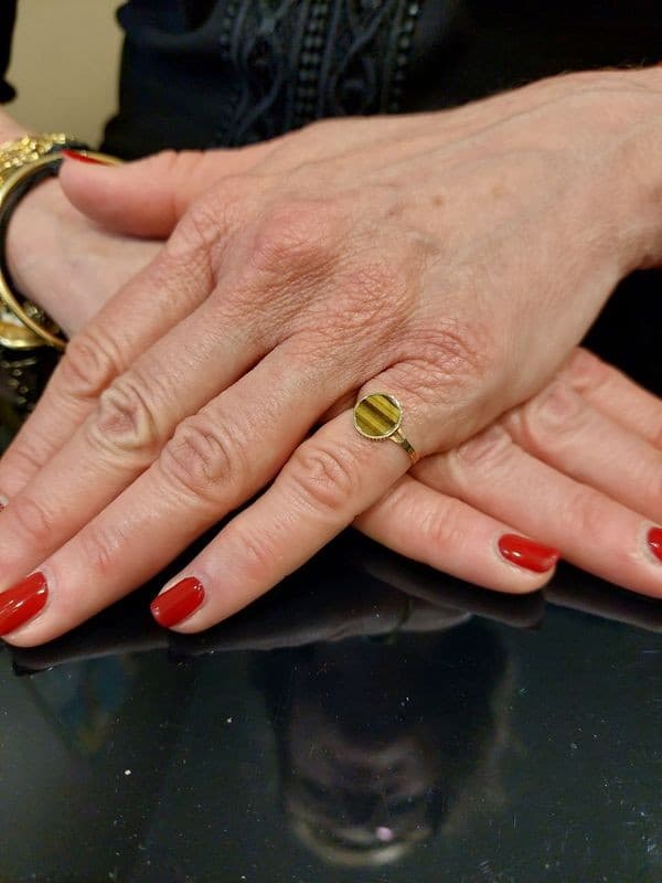 BAGUE MODERNE OEIL DE TIGRE — vue 2
