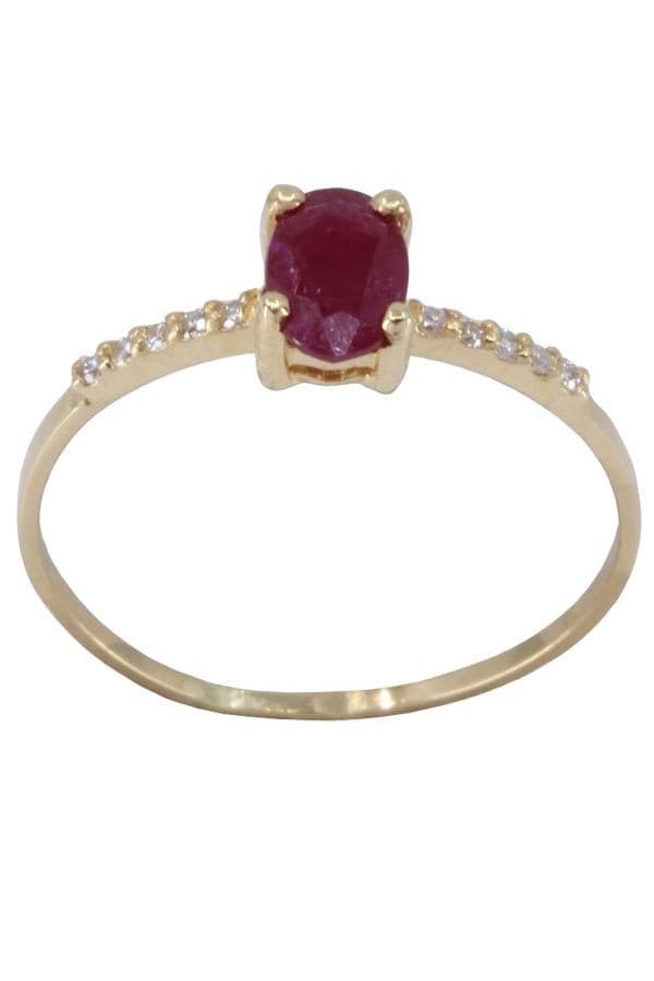 BAGUE MODERNE RUBIS ET DIAMANTS — vue 1