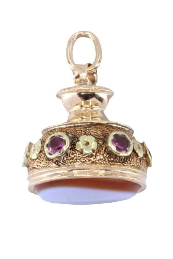 PENDENTIF SCEAU NAPOLÉON III CORNALINE — vue 1