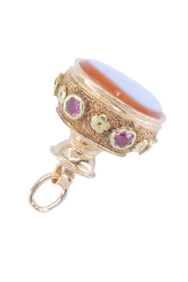 PENDENTIF SCEAU NAPOLÉON III CORNALINE — vue 4