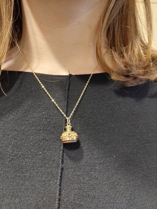 PENDENTIF SCEAU NAPOLÉON III CORNALINE — vue 2