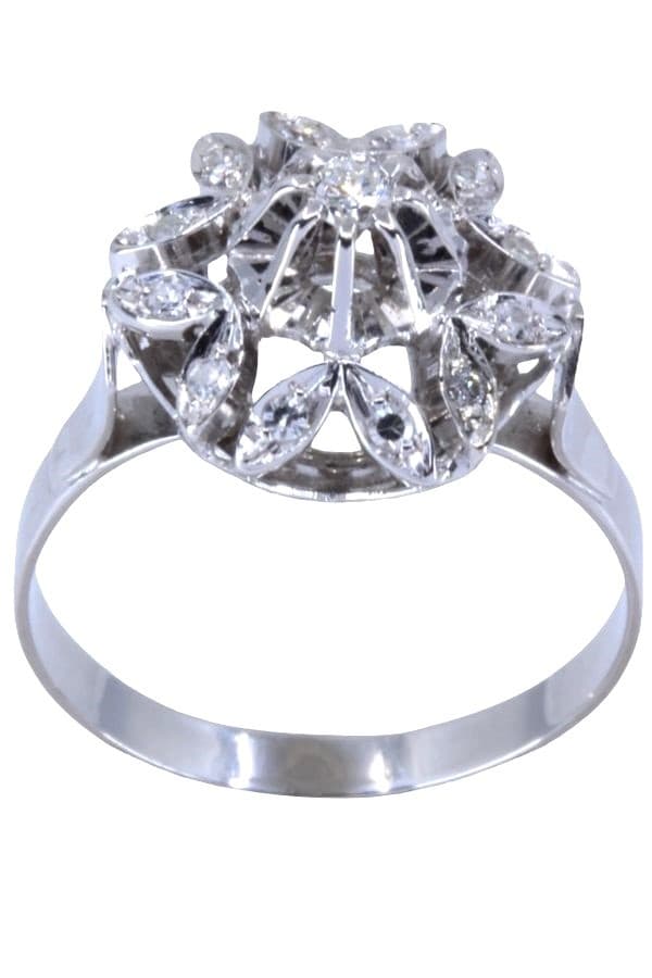 BAGUE FLEUR DIAMANTS ANNÉES 50' — vue 1