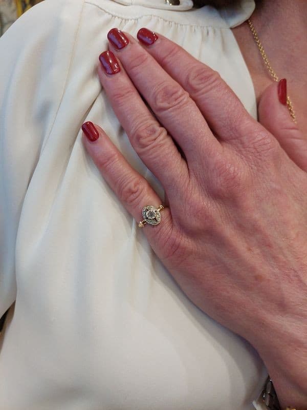 BAGUE DIAMANT ART-NOUVEAU — vue 2