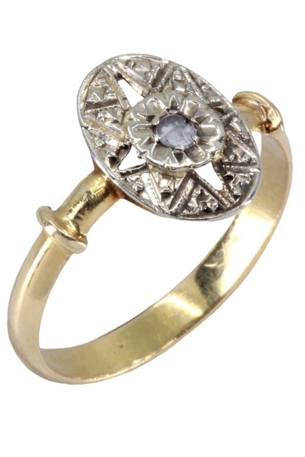 BAGUE DIAMANT ART-NOUVEAU — vue 4