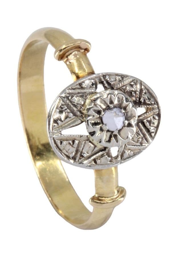 BAGUE DIAMANT ART-NOUVEAU — vue 5