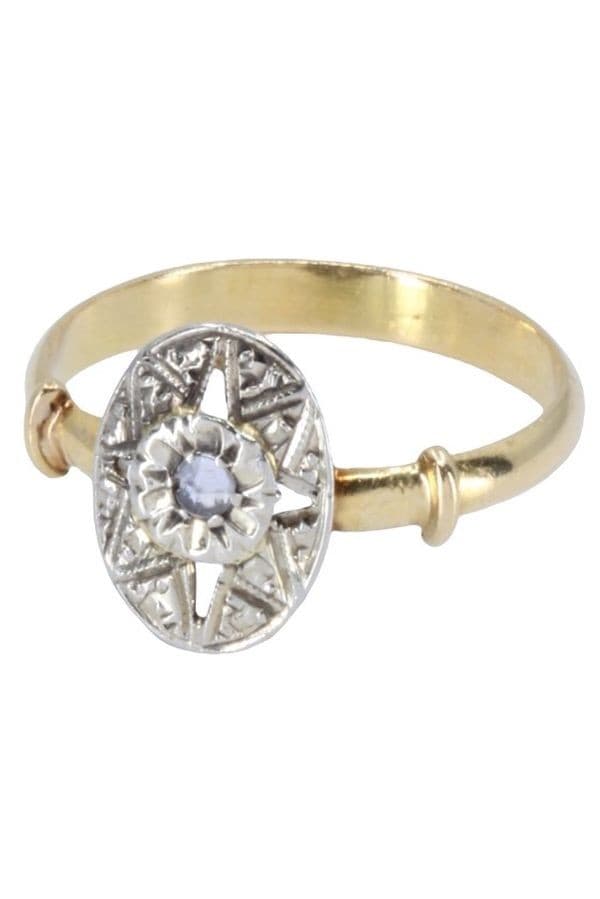 BAGUE DIAMANT ART-NOUVEAU — vue 3