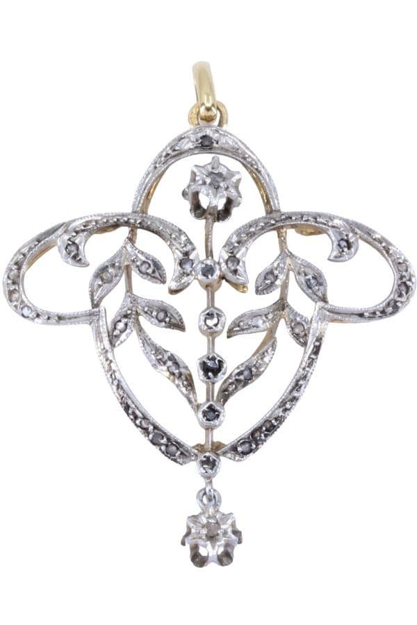 PENDENTIF DIAMANTS ART-NOUVEAU — vue 1