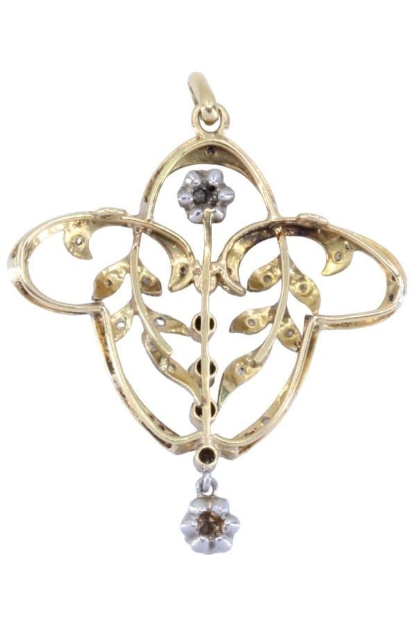 PENDENTIF DIAMANTS ART-NOUVEAU — vue 3