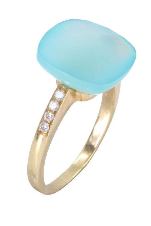 BAGUE MODERNE TOURMALINE PARAIBA ET DIAMANTS — vue 3