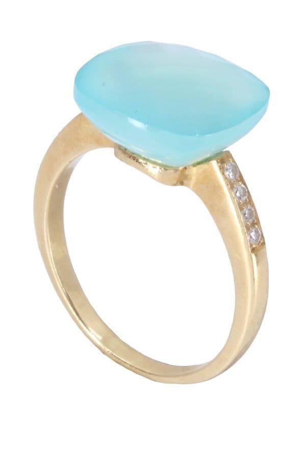 BAGUE MODERNE TOURMALINE PARAIBA ET DIAMANTS — vue 4