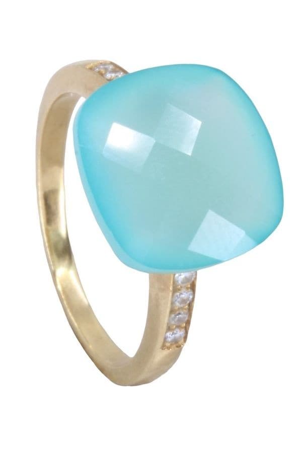 BAGUE MODERNE TOURMALINE PARAIBA ET DIAMANTS — vue 5