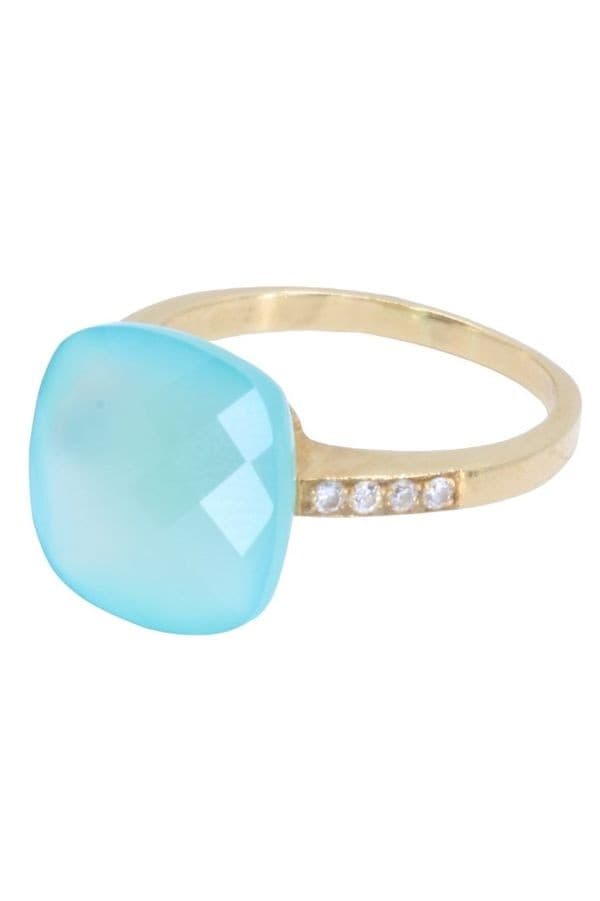BAGUE MODERNE TOURMALINE PARAIBA ET DIAMANTS — vue 6
