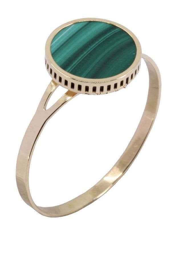 BAGUE MODERNE MALACHITE — vue 3