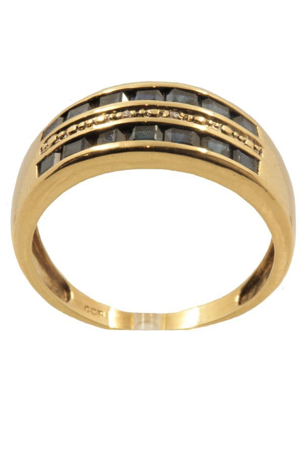 BAGUE MODERNE SAPHIRS ET DIAMANTS — vue 1