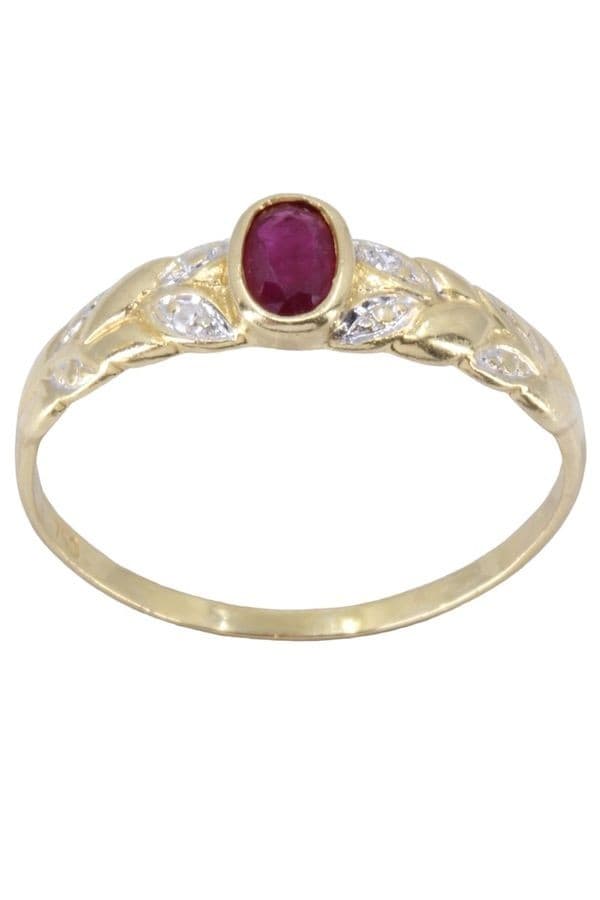 BAGUE MODERNE RUBIS ET DIAMANTS — vue 1
