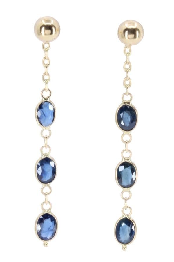 BOUCLES D'OREILLES PENDANTES SAPHIRS — vue 1
