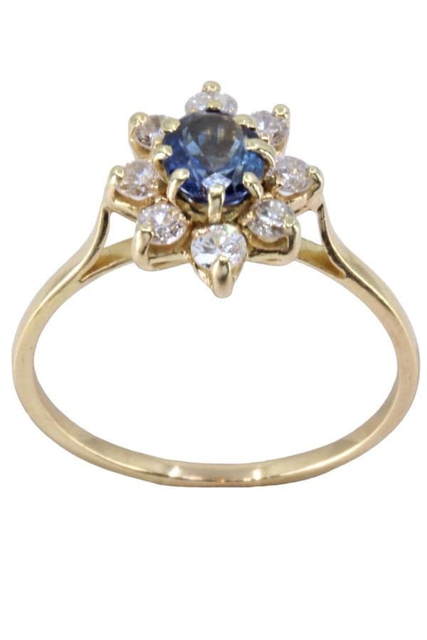 BAGUE MARGUERITE SAPHIR ET DIAMANTS — vue 1