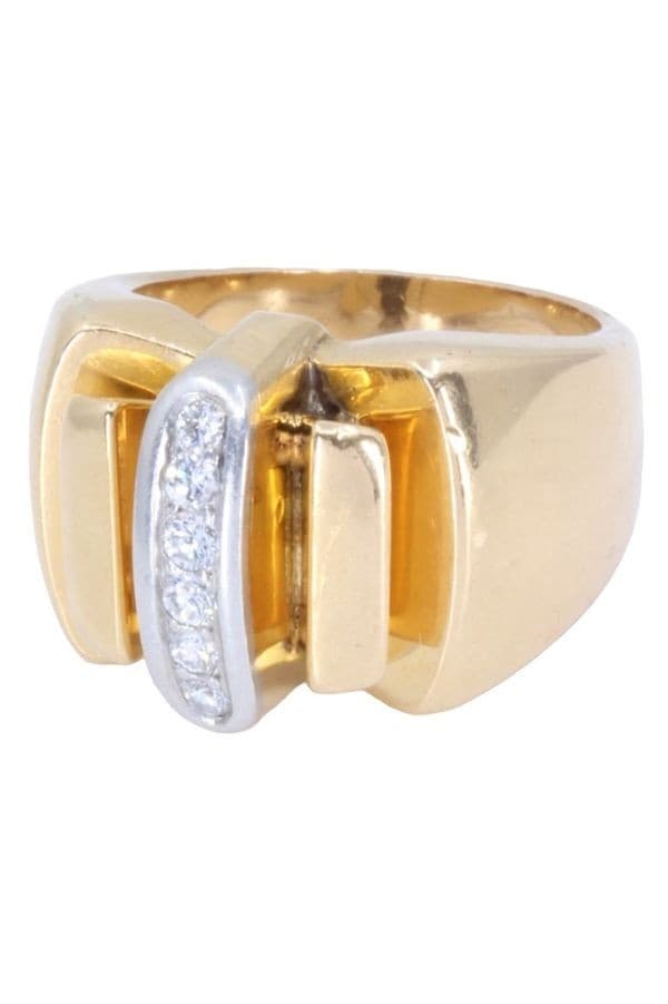 BAGUE TANK DIAMANTS — vue 3