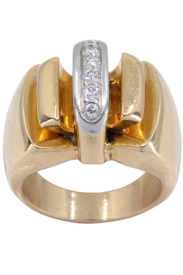 BAGUE TANK DIAMANTS — vue 1