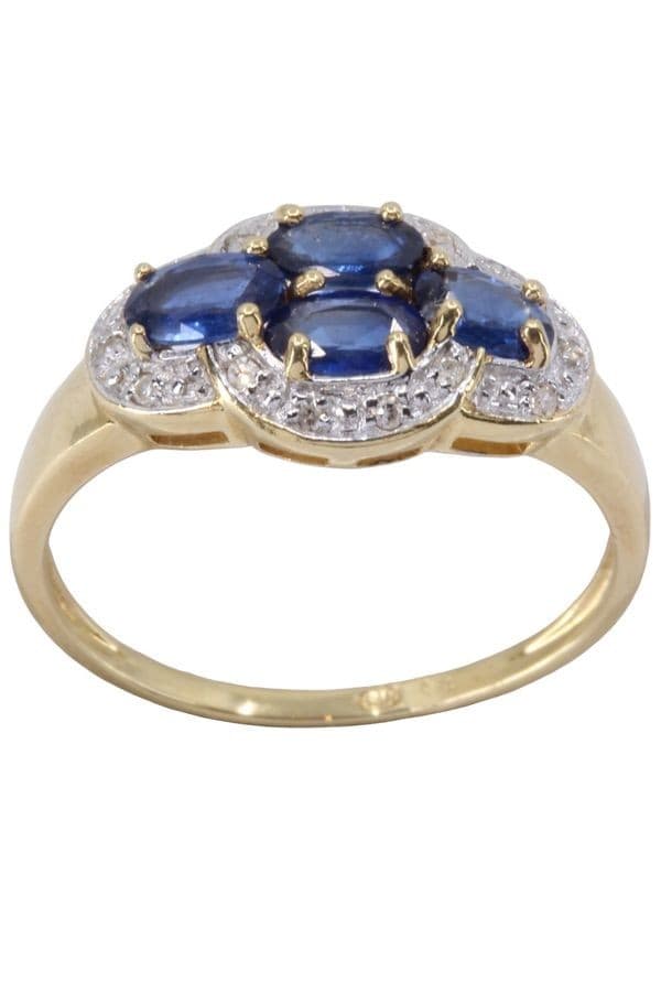 BAGUE MODERNE SAPHIRS ET DIAMANTS — vue 1
