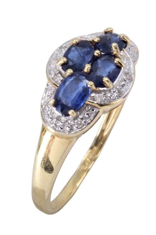 BAGUE MODERNE SAPHIRS ET DIAMANTS — vue 4