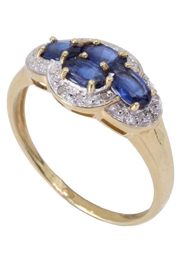 BAGUE MODERNE SAPHIRS ET DIAMANTS — vue 6