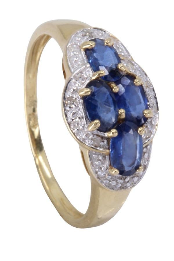 BAGUE MODERNE SAPHIRS ET DIAMANTS — vue 5