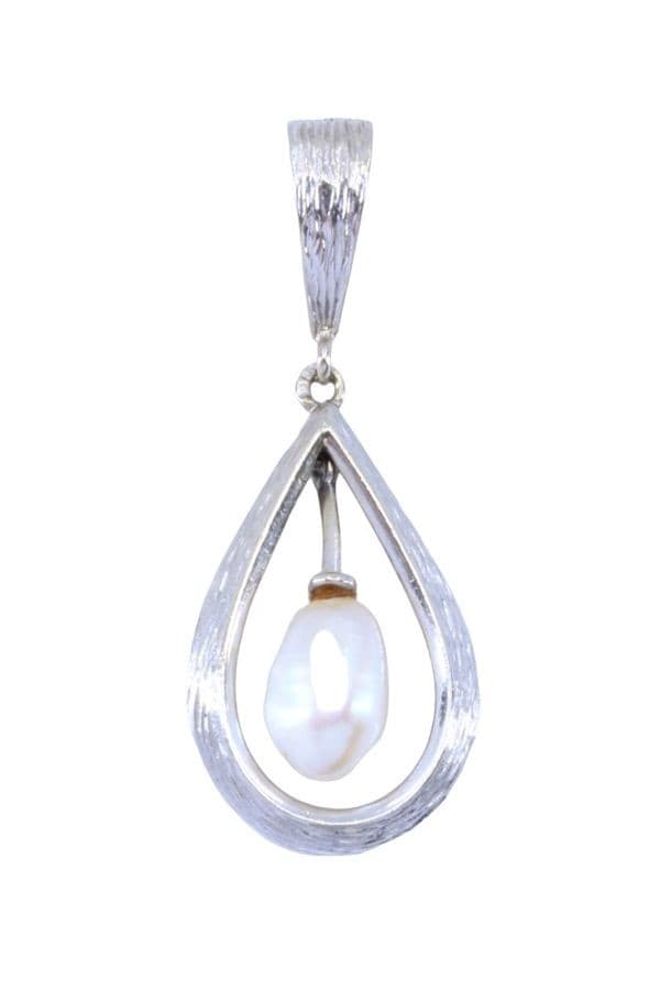 PENDENTIF VINTAGE PERLE BAROQUE — vue 1