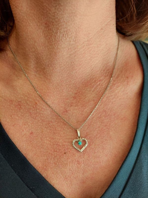 PENDENTIF COEUR TURQUOISE — vue 2