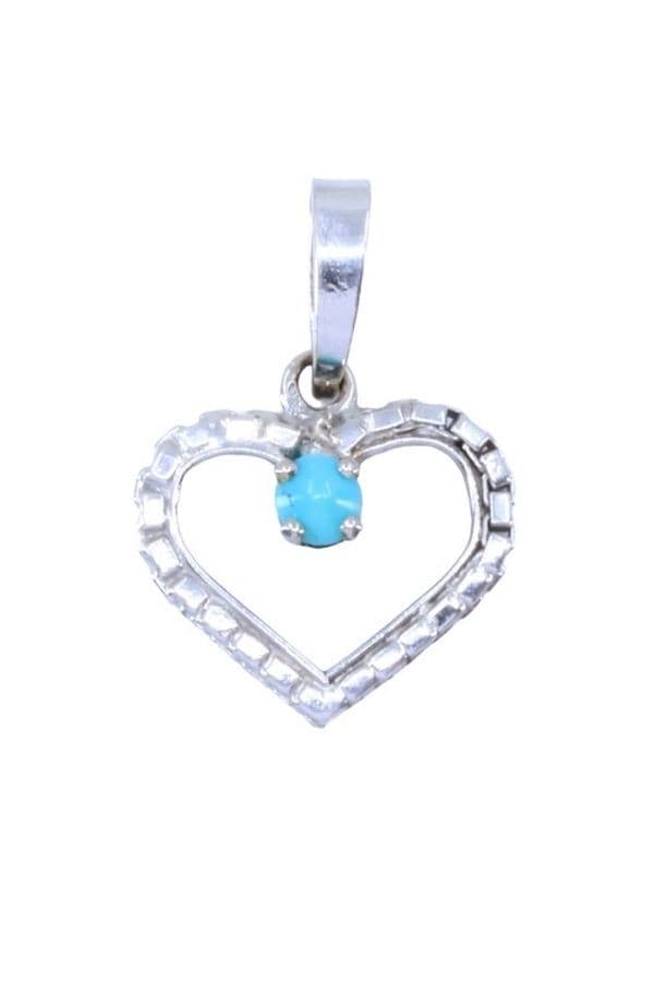 PENDENTIF COEUR TURQUOISE — vue 1