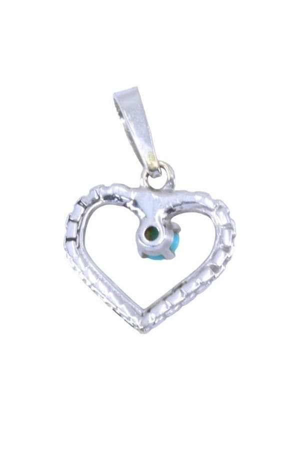 PENDENTIF COEUR TURQUOISE — vue 3